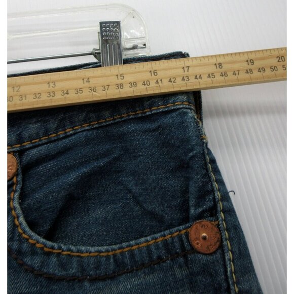 True Religion Jeans 31 Joey Big T Flare Denim Embroidered Y2K 31X33 - Picture 4 of 13